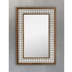 Oscar Stone Decor Masif Çerçeveli Mozaik Taş (Doğal-Mermer) Ayna 43 Cm X 63 Cm Seramik Desenli Tile