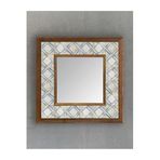 Oscar Stone Decor Masif Çerçeveli Mozaik Taş (mermer) Ayna 33x33 Cm Seramik Desenli Eskitme AYN-110