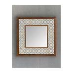 Oscar Stone Decor Masif Çerçeveli Mozaik Taş (mermer) Ayna 33x33 Cm Seramik Desenli Eskitme Tasarım AYN-106