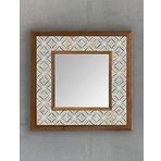 Oscar Stone Decor Masif Çerçeveli Mozaik Taş (MERMER) Ayna 33x33 cm Seramik Desenli Eskitme Tasarım
