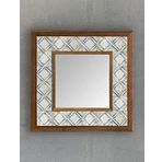 Oscar Stone Decor Masif Çerçeveli Mozaik Taş (mermer) Ayna 33x33 Cm Seramik Desenli Eskitme