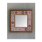 Oscar Stone Decor Masif Çerçeveli Mozaik Taş (mermer) Ayna 33x33 Cm Seramik Desenli Maxican Tile AYN-094