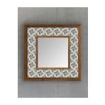 Oscar Stone Decor Masif Çerçeveli Mozaik Taş (mermer) Ayna 33x33 Cm Seramik Desenli Vintage Ayna