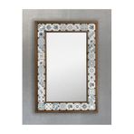 Oscar Stone Decor Masif Çerçeveli Mozaik Taş (mermer) Ayna 43x63cm Seramik Desenli Dresuar Aynası AYN4060-098
