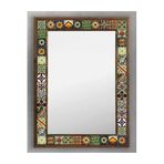 Oscar Stone Decor Masif Çerçeveli Mozaik Taş (mermer) Ayna 53 X 73 Cm Seramik Desenli AYN5070-027