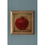 Oscar Stone Decor Masif Çerçeveli Nar (Bereket) Doğaltaş Tablo 28X28 Cm Prmt2020-1045