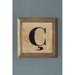 Oscar Stone Decor Masif Çerçeveli Siyah Ç Harfi Taş Tablo Pano 28X28 Cm Prmt2020-6003