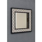 Oscar Stone Decor Masif Siyah Çerçeveli Mozaik Taş Ayna 43 Cm X 43 Cm (-morocco-etnik Desen)