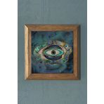 Oscar Stone Decor Nazar Göz Masif Çerçeveli Taş Tablo-wall Decor- 28x28 Cm PRMT2020-1150