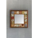 Oscar Stone Decor Oscar Stone Ahşap Çerçeveli Mozaik Doğaltaş Ayna 33 Cm X 33 Cm AYN-020