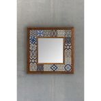 Oscar Stone Decor Oscar Stone Ahşap Çerçeveli Mozaik Doğaltaş Ayna 33 Cm X 33 Cm AYN-043