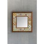 Oscar Stone Decor Oscar Stone Ahşap Çerçeveli Mozaik Doğaltaş Ayna 33 Cm X 33 Cm AYN-044
