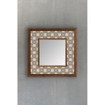 Oscar Stone Decor Oscar Stone Ahşap Çerçeveli Mozaik Doğaltaş Ayna 33 Cm X 33 Cm Ayn-052