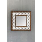 Oscar Stone Decor Oscar Stone Ahşap Çerçeveli Mozaik Doğaltaş Ayna 33 Cm X 33 Cm AYN-053