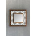 Oscar Stone Decor Oscar Stone Ahşap Çerçeveli Mozaik Doğaltaş Ayna 33 Cm X 33 Cm Ayn-058