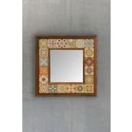 Oscar Stone Decor Oscar Stone Ahşap Çerçeveli Mozaik Doğaltaş Ayna 33 Cm X 33 Cm Dresuar Ayna AYN-009