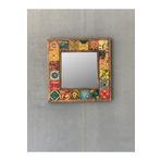 Oscar Stone Decor Oscar Stone Ahşap Çerçeveli Mozaik Doğaltaş Ayna 33 CM X 33 CM DRESUAR AYNASI AYN-015