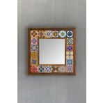 Oscar Stone Decor Oscar Stone Ahşap Çerçeveli Mozaik Doğaltaş Ayna 33 Cm X 33 Cm-mosaic Mirror AYN-002