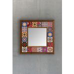 Oscar Stone Decor Oscar Stone Ahşap Çerçeveli Mozaik Doğaltaş Ayna 33 Cm X 33 Cm