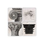 Oscar Stone Decor Taş Bardak Altlığı Stone Coasters - 4 Lü Set(10 Cmx10 Cm) Sütun BA330