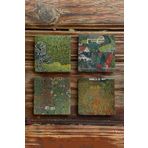 Oscar Stone Decor Taş Bardak Altlığı Stone Coasters - 4lü Set Gustav Klimt Tabloları BA560