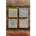 Oscar Stone Decor Taş Bardak Altlığı Stone Coasters Desen Seti Mandala BA-583
