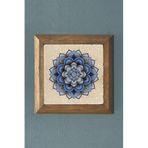 Oscar Stone Decor Taş Tablo- Yaşam Çiçeği Mandala Masif Ahşap Çerçeveli -duvar Dekoru-28x28 cm PRMT2020-1357