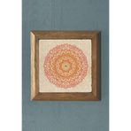Oscar Stone Decor Taş Tablo- Yaşam Çiçeği Mandala Masif Ahşap Çerçeveli Duvar Dekoru-28X28 Cm Prmt2020-1367