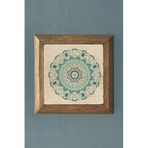 Oscar Stone Decor Yaşam Çiçeği Mandala Masif Ahşap Çerçeveli Duvar Dekoru Taş Tablo 28X28 Cm Prmt2020-1353