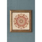 Oscar Stone Decor Yaşam Çiçeği Mandala Masif Ahşap Çerçeveli Duvar Dekoru Taş Tablo 28X28 Cm Prmt2020-1354
