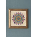 Oscar Stone Decor Yaşam Çiçeği Mandala Masif Ahşap Çerçeveli Duvar Dekoru Taş Tablo 28x28 cm PRMT2020-1368