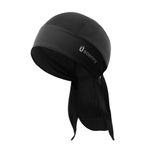 Oscenny Bandana Bisiklet Kurukafa Şapkası, Amerikan Likra Hafif Delikli Malzeme Kask Altında Astar Kap Hızlı Kuruyan Nem Emici Spor Şapkaları Güneş Koruması Koşu Motosiklet, siyah, One Size