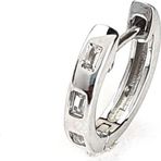 Ose Shop Baget Zirkon Taşlı 925ayar Gümüş İtalyan Tasarımı Erkek Tek küpe cap 1.2 cm