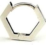 Ose Shop beşgen 925 ayar gümüş tasarım tek erkek halka küpe 1.2cm