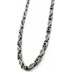 Ose Shop Masculine Trace Lacivert Zirkon Taşlı 925ayar Gümüş Tasarım Erkek Zincir Kolye