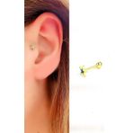 Ose Shop Opal Taşlı 925ayar Gümüş Üzerine Altın Kaplama Yıldız figürlü Tragus Kıkırdak Piercing