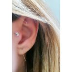 Ose Shop Pırlanta Parlaklığında Zirkon Taşlı 925ayar Gümüş Tragus Kıkırdak Piercing