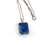 Ose Shop Sky Diamond Blue Creative Sapphire 925ayar Gümüş Lüks Baget Kolye