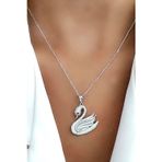 Ose Shop Sky diamond taşlı 925ayar gümüş kuğu kolye