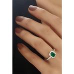Ose Shop Skydiamond green creative rubies 925 ayar gümüş tek taş yüzük