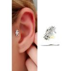Ose Shop Zirkon Taş Detaylı Deniz Atı Figürlü 925ayar Gümüş Tragus Helix Kikirdak piercing