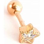 Ose Shop Zirkon Taşlı 925ayar Gümüş Rose Yıldız Tragus tek piercing