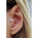 Ose Shop Zirkon Taşlı Çiçek Figürlü 925ayar Gümüş Tragus Kıkırdak Piercing