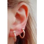 Oseshop İtalyan 925 Ayar Gümüş Rose Trend Toplu Halka Küpe