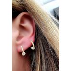 Oseshop İtalyan 925 Ayar Gümüş Üzerine Altın Kaplama Trend Toplu Halka Küpe
