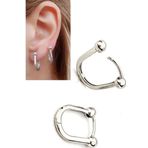 Oseshop İtalyan 925 Ayar Gümüş Üzerine Altın Kaplama Trend Toplu Oval Halka Küpe