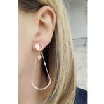 Oseshop İtalyan 925 Ayar Gümüş Üzerine Rose Altın Kaplama Tasarım Trend Küpe