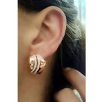 Oseshop İtalyan 925 Ayar Gümüş Zirkon Taş Detaylı Lüks Küpe