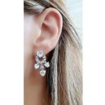 Oseshop İtalyan Pırlanta Işıltısında Zirkon Taşlı 925 Ayar Gümüş Lüks Küpe