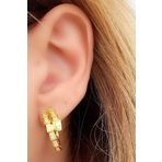 Oseshop İtalyan Tasarımı 925 Ayar Gümüş Pırlanta Işıltısında Yılan Halka Küpe